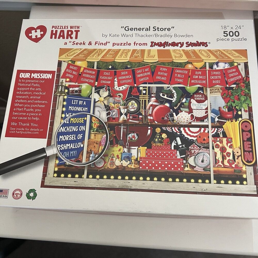 NEW Seek & Find General Store 500 Piece Jigsaw Puzzle By Kate Ward Hart Puzzles